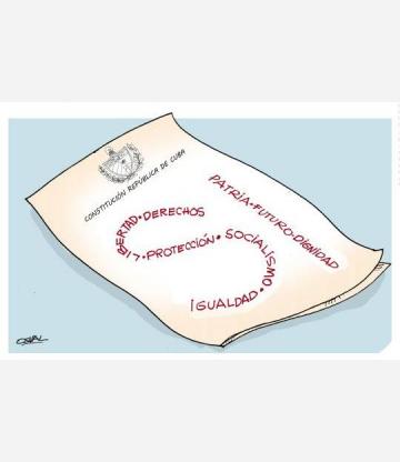 Caricatura: Sí, por la Constitución