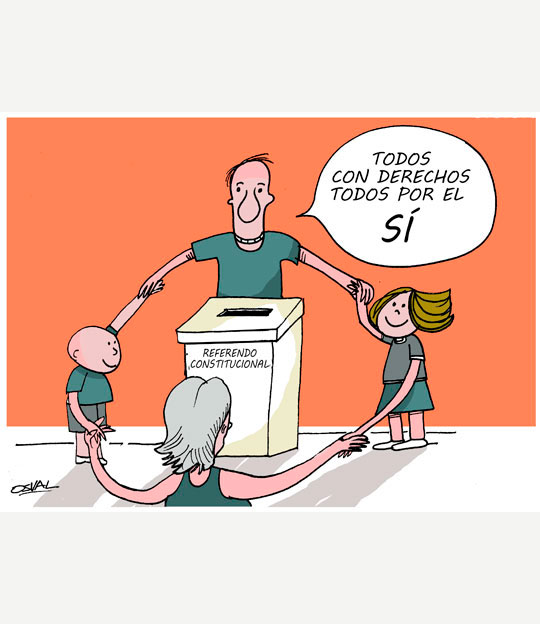 Caricatura: Todos por el sí