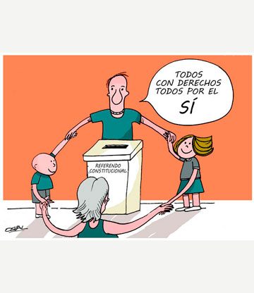 Caricatura: Todos por el sí