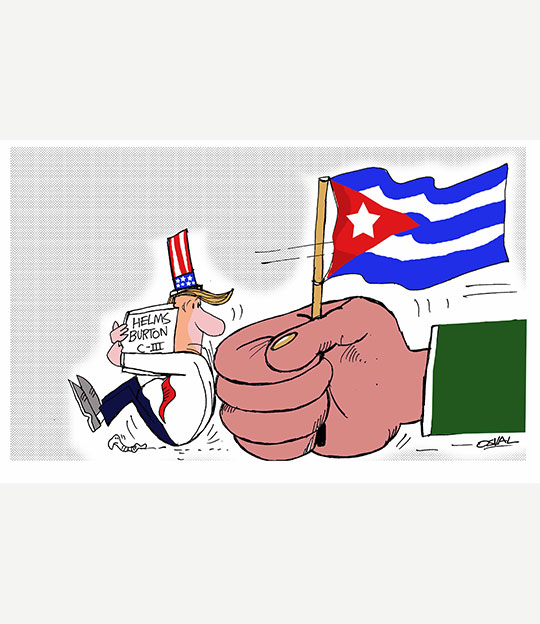 Caricatura: Cuba vs. Helms Burton