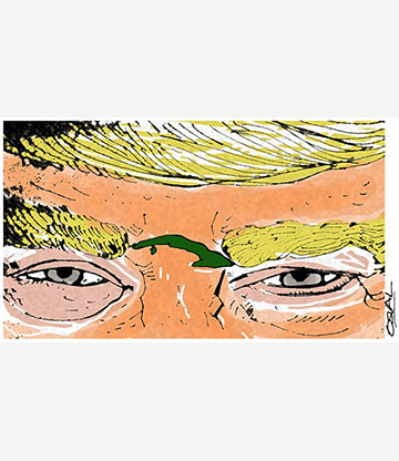 Caricatura: Entre cejas