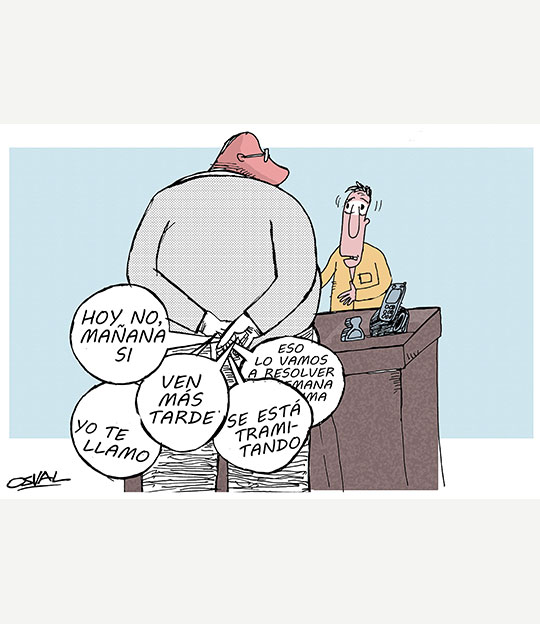 Caricatura: El burocrata y las respuestas