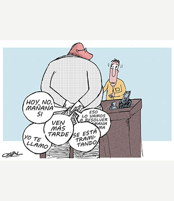 Caricatura: El burocrata y las respuestas