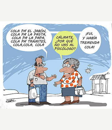Caricatura: Colas y colas