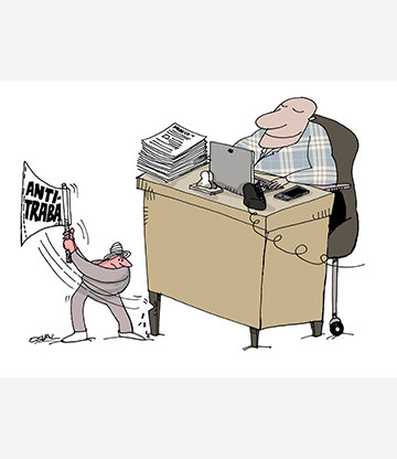 Caricatura: Destrabando