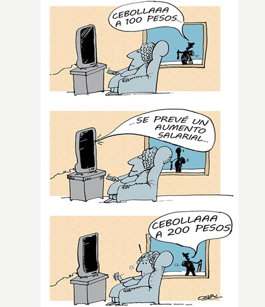Caricatura: Precios y salarios