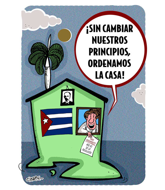 Caricatura: Ordenando la casa
