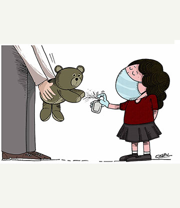 Caricatura: Protección a niños