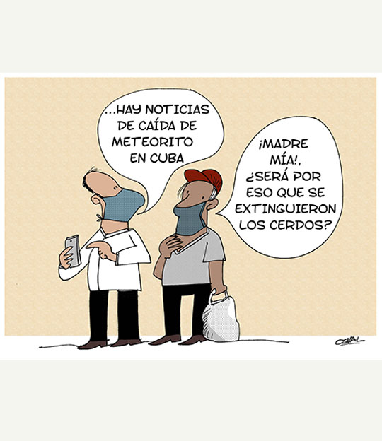 Caricatura: Meteorito y cerdos
