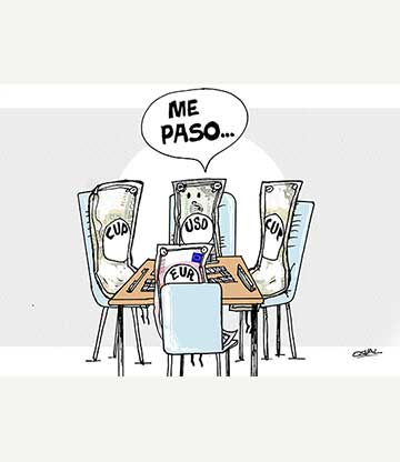 Caricatura: Dominó monetario