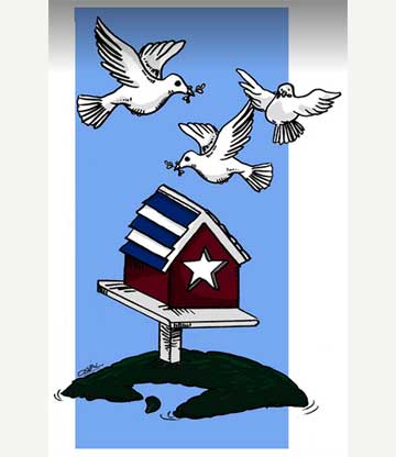 Caricatura: Casa de paz