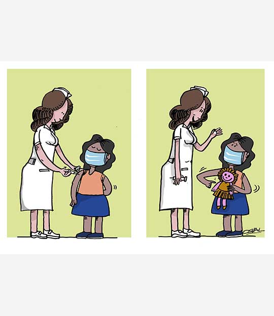 Caricatura: Vacuna para niños