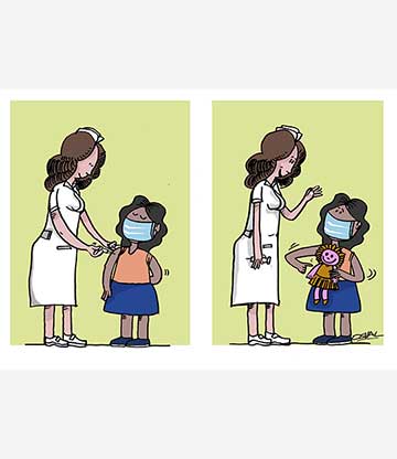 Caricatura: Vacuna para niños