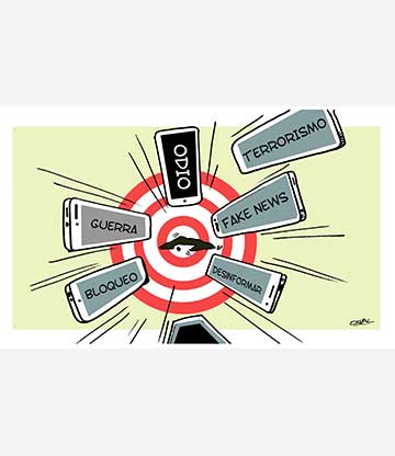 Caricatura: Guerra vs. Cuba