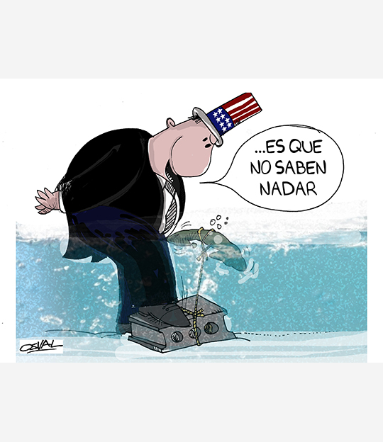 Caricatura: No saben nadar