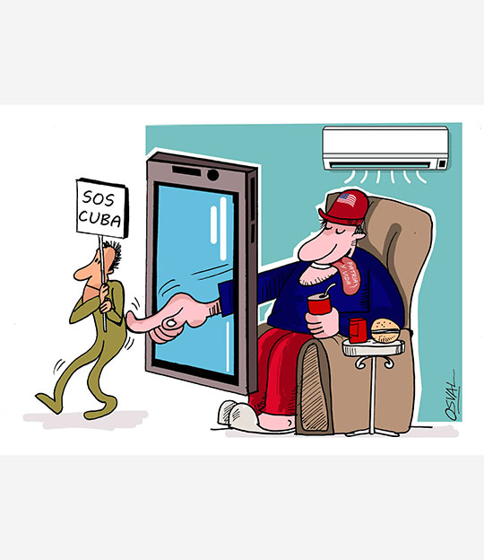 Caricatura: El que empuja...