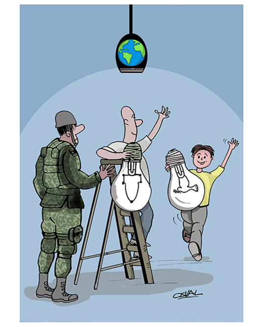 Caricature: Luz de paz