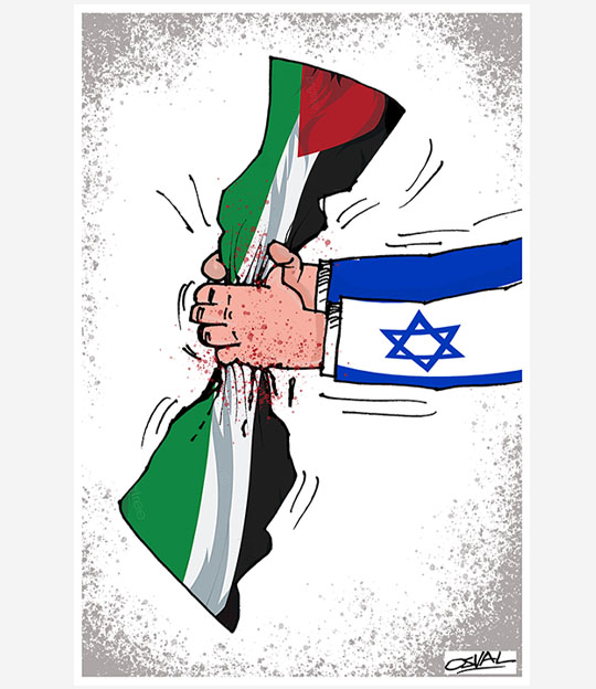 Caricatura: Israel estrangula a Gaza en la guerra contra Hamás