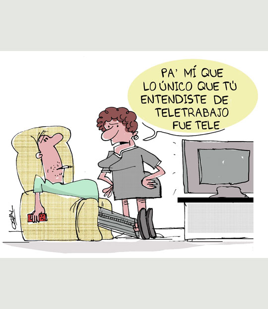 Caricatura: Teletrabajo
