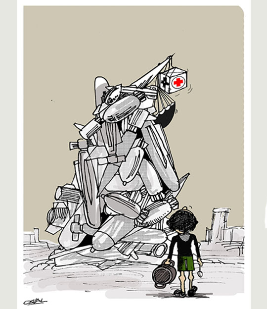 Caricatura: Gaza: hambre y guerra