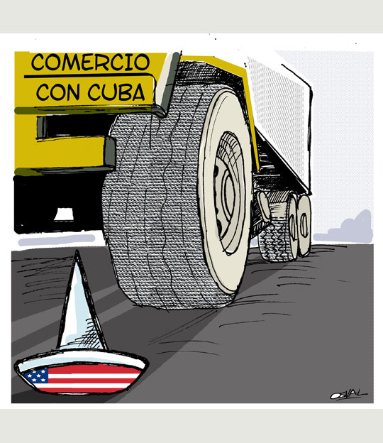 Caricatura: Comercio a Cuba