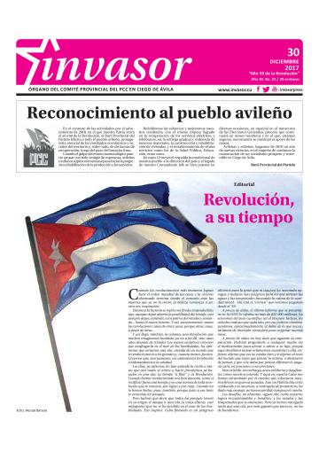 Portada de la edición impresa del 30 de diciembre de 2017