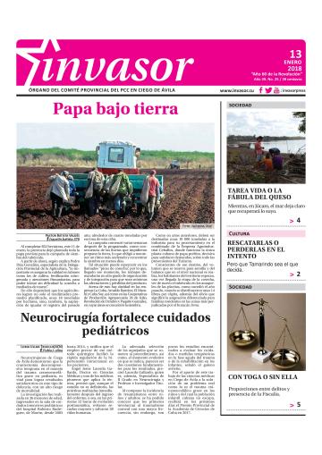 Portada de la edición impresa del 13 de enero de 2018