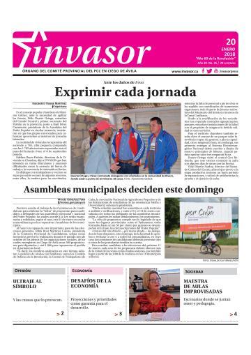 Portada de la edición impresa del 20 de enero de 2018