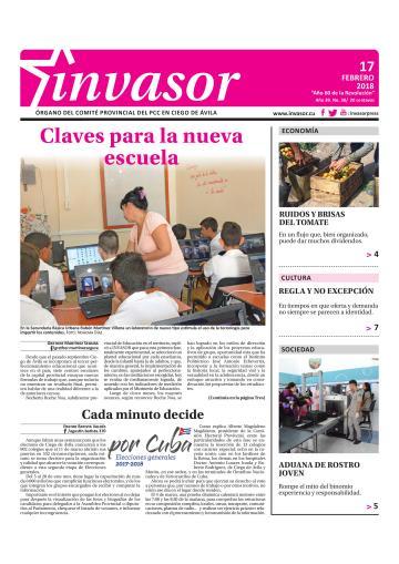 Portada de la edición impresa del 17 de febrero de 2018