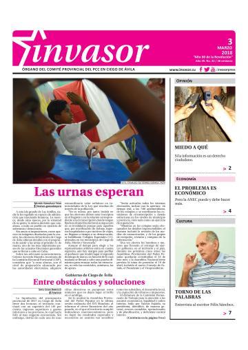 Portada de la edición impresa del 3 de marzo de 2018