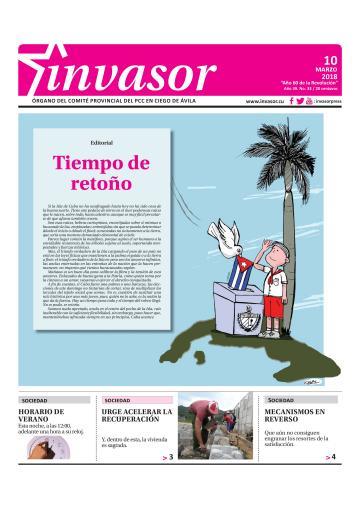 Portada de la edición impresa del 10 de marzo de 2018