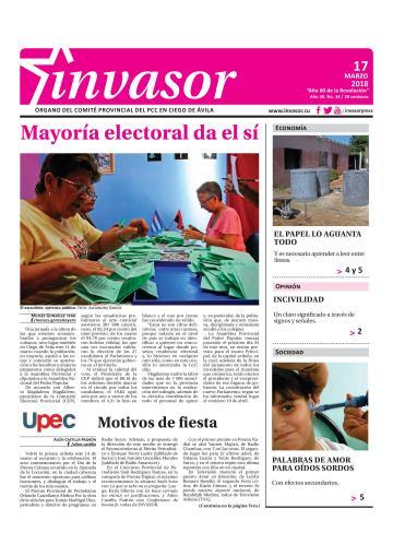 Portada de la edición impresa del 17 de marzo de 2018