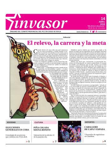 Portada de la edición impresa del 14 de abril de 2018