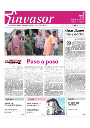 Portada de la edición impresa del 5 de mayo de 2018