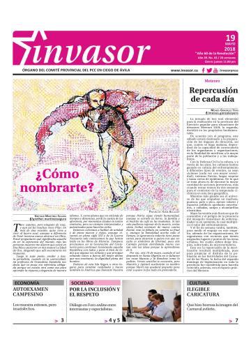 Portada de la edición impresa del 19 de mayo de 2018