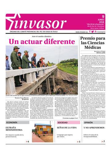 Portada de la edición impresa del 9 de junio de 2018