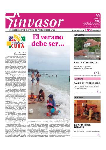 Portada de la edición impresa del 30 de junio de 2018