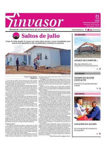 Portada de la edición impresa del 21 de julio de 2018