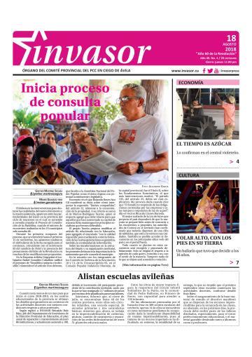 Portada de la edición impresa del 18 de agosto de 2018