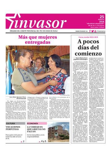 Portada de la edición impresa del 25 de agosto de 2018