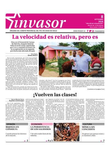 Portada de la edición impresa del 8 de septiembre de 2018