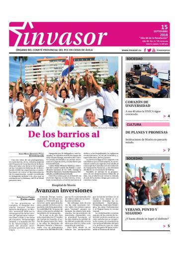 Portada de la edición impresa del 15 de septiembre de 2018