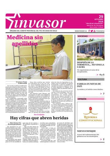 Portada de la edición impresa del 29 de septiembre de 2018