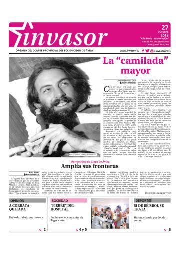 Portada de la edición impresa del 27 de octubre de 2018