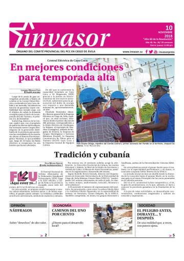Portada de la edición impresa del 10 de noviembre de 2018