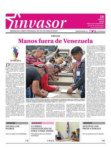 Portada de la edición impresa del 16 de febrero de 2019