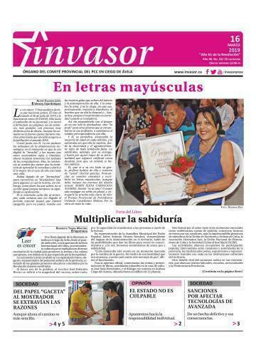 Portada de la edición impresa del 16 de marzo de 2019