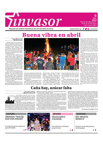 Portada de la edición impresa del 6 de abril de 2019