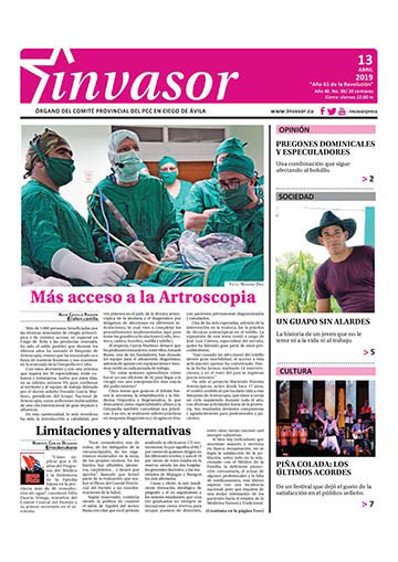 Portada de la edición impresa del 13 de abril de 2019