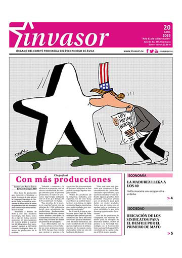 Portada de la edición impresa del 20 de abril de 2019